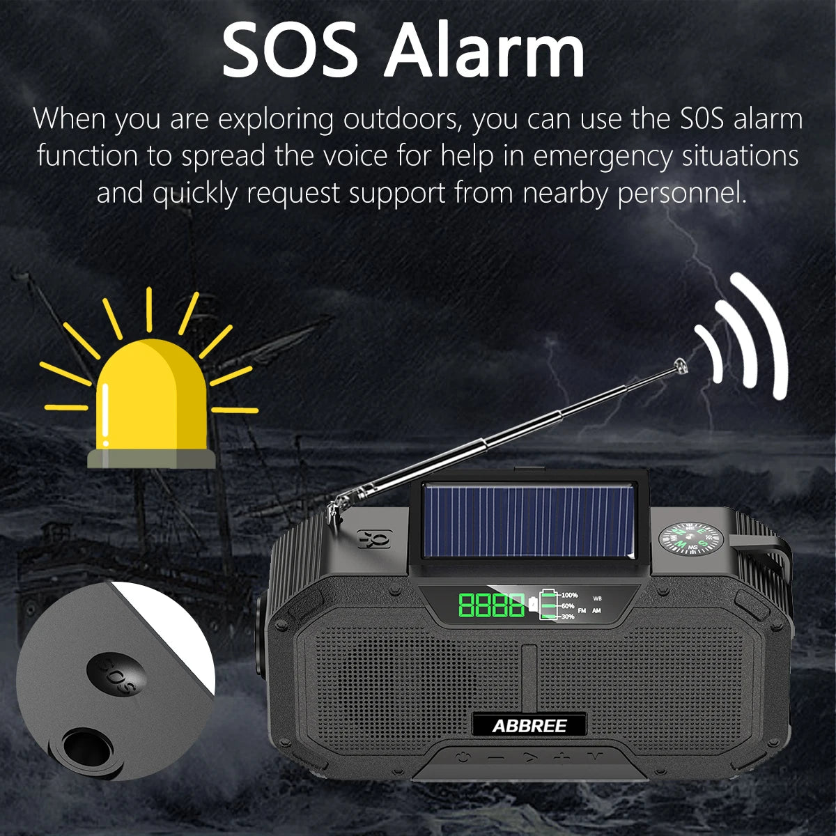 ABBREE - FM | AM | NOAA Multifunction Emergency Radio 